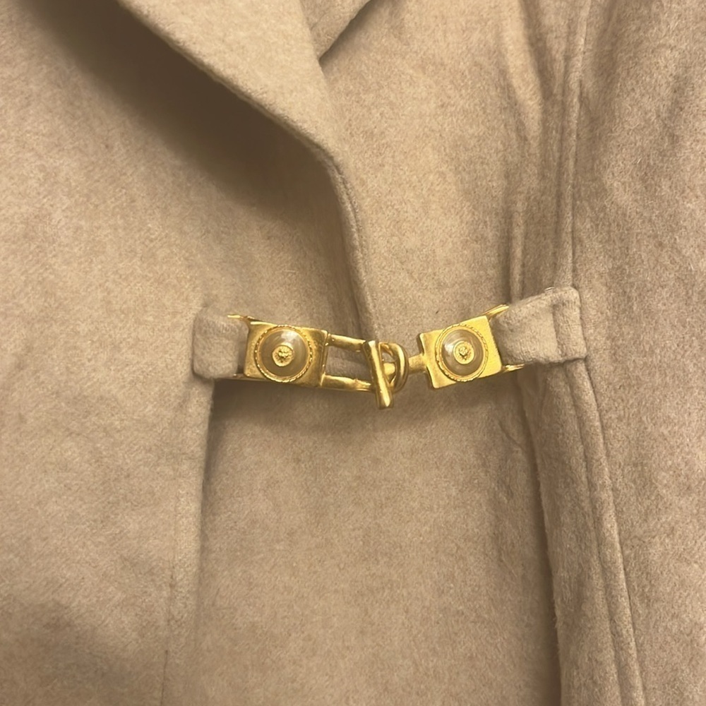 Lavantino tan wool  long trench coat - Picture 5 of 9
